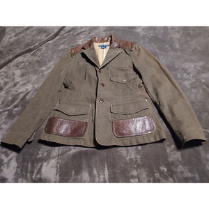 Ralph Lauren Leather Trim Equestrian Riding Jacket Size Medium